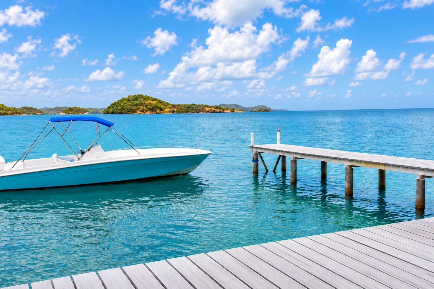 Le bateau MOWATA au ponton, baie du François