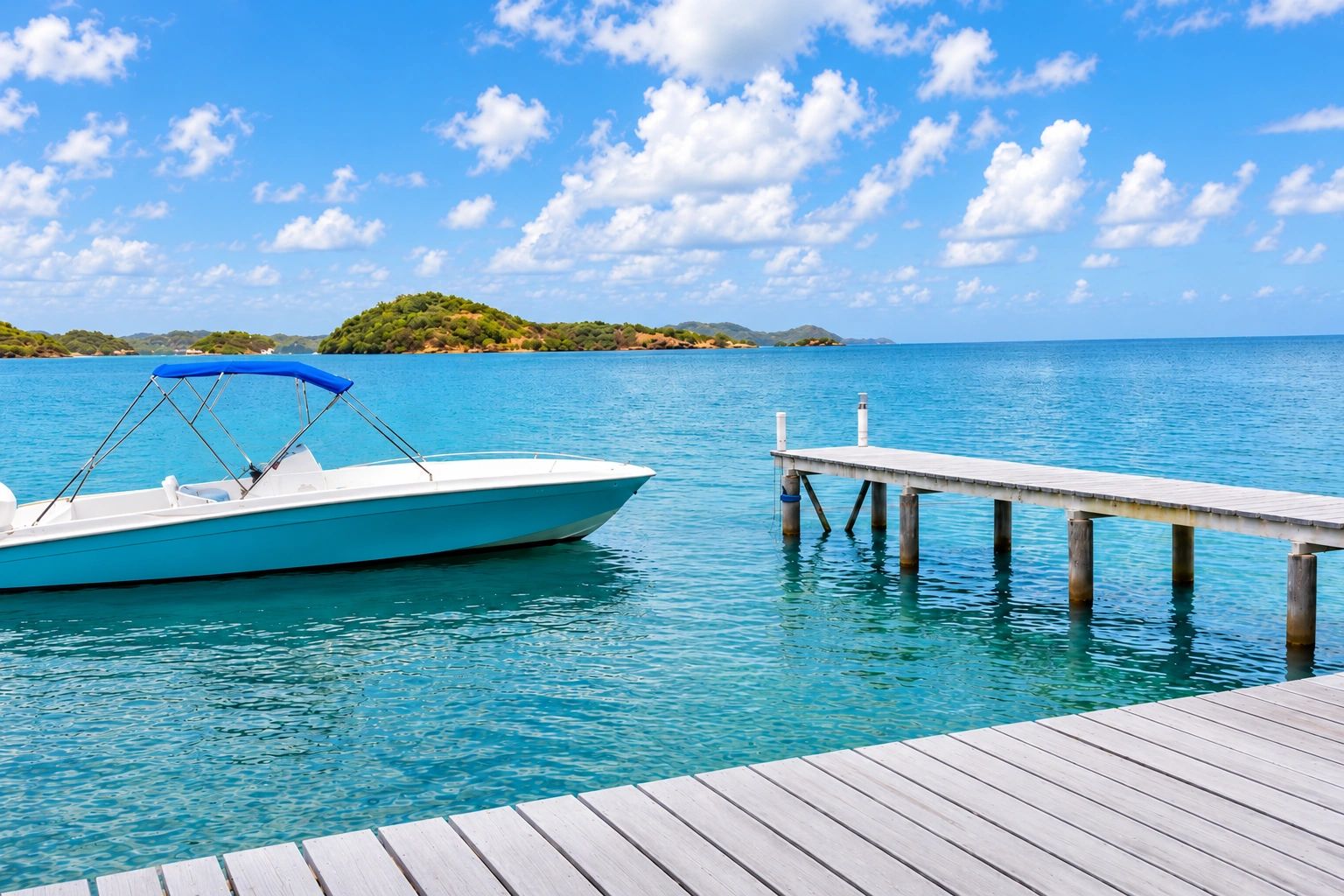 Le bateau MOWATA au ponton, baie du François